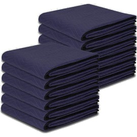 Couver Moving Storage -Packing Blanket/Tarps, 80" x 72" Durable Polyester Material, Midnight 6 Packs