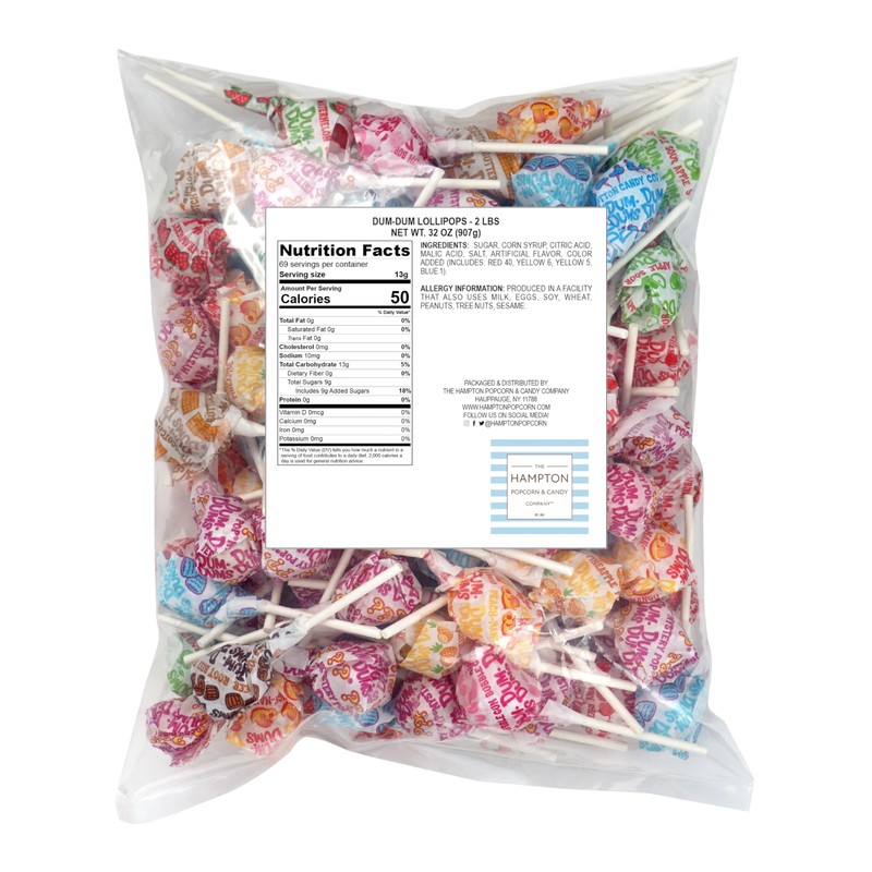 DUM DUMS Original Mix Lollipops, 2 lb Bag (120 Pieces
