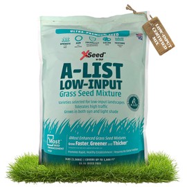 A-List Low Input Mixture Lawn Seed - Premium Grass Seeds for Lawn Repair Over Seeding and Thickening Ideal for Low Maintenance Drought-Resistant Lawn for High Traffic Sun and Light Shade Mix, 3 Pounds