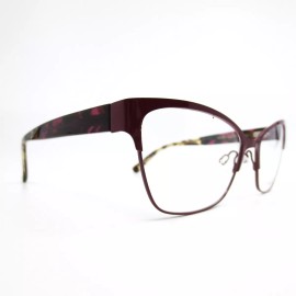 Max Cole MC 1514 COL 30 Eyeglasses Frames Red Square Cat Eye Full Rim 55-16-140