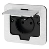 Stainless steel recessed socket, floor socket IP55, hinged lid, plug-in