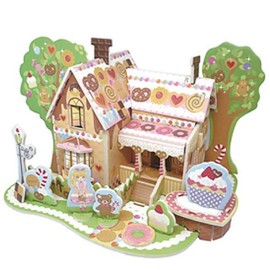 Mode Dela Casa Create Doll House, Dream House, 3 Colors, 1 Piece, No Scissors or Glue Needed (Sconfectionery House)