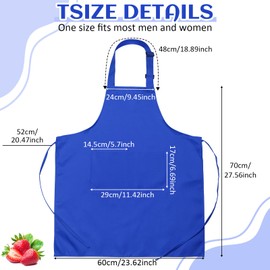 JaGely 24 Pack Adjustable Bib Apron with 2 Pockets Bulk for Server Adult Women Kitchen Apron Water Oil Resistant (Blue)