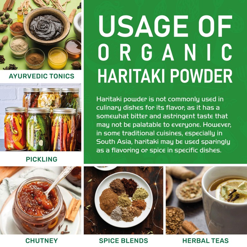 Organic Haritaki Powder 7 Ounce - 100% Pure USDA Certified