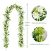 6FT Eucalyptus Garland with Flowers, 8 Pack Artificial Greenery Garland