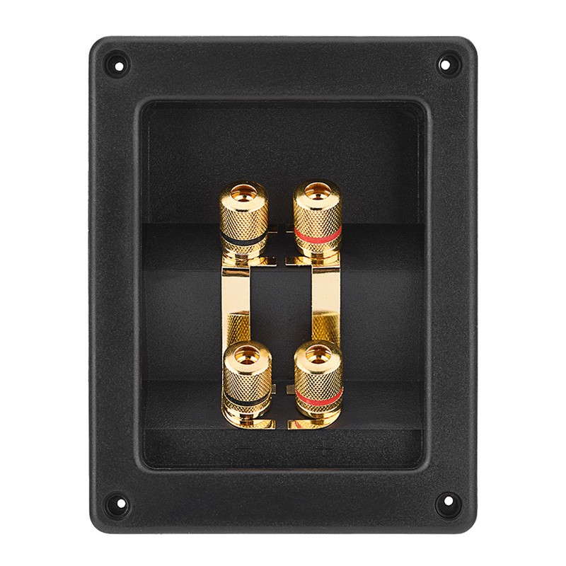 4 Copper Binding Post Terminal Cable Connector Speaker Terminal Box