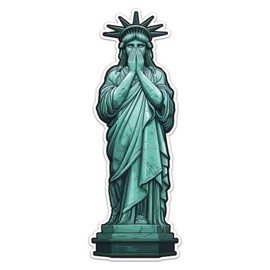 Weeping Statue of Liberty Sticker, Waterproof Vinyl Car Bumper Sticker, Laptop, Water Bottle, Bookcase, Phone Cases, Wall and Window, Size, 6'' Longer Side