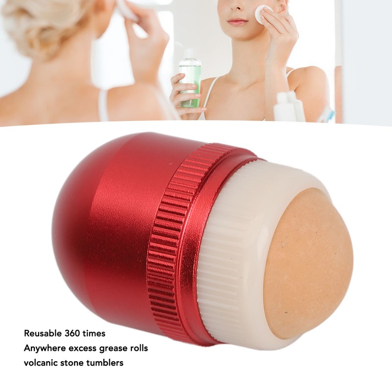 Egg Shape Volcanic Face Roller Reusable Aluminum Alloy Shell Oil