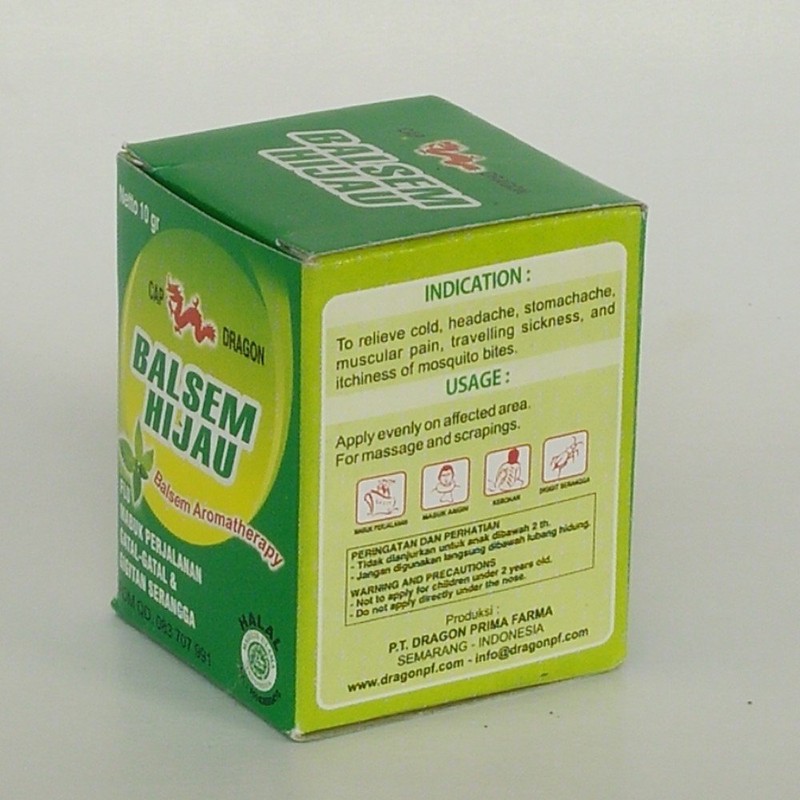 Cap Dragon Balsem Gosok Hijau Green Balm, 10 Gramme (Pack