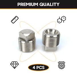 316 Stainless Steel Boat Plugs 1/2 inch Npt Boat Drain Plug, 2 Pack Garboard Drain Plug Boat Drain Plug Fits Most Boat Hulls