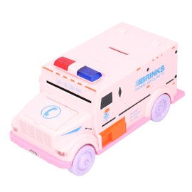 Coin Money Saving Box Innovative Car Shaped Password Piggy Bank with Light Music Gifts Pink