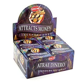 Hem Attracts Money Cones Incense - 4 Packs, 10 Cones per Pack