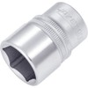 HAZET Hex Socket 900-22|12.5mm Square Drive, Flat Width 22mm, Knurled