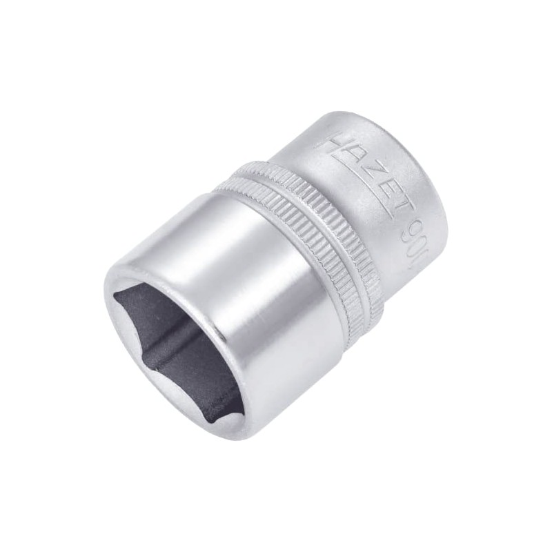 HAZET Hex Socket 900-22|12.5mm Square Drive, Flat Width 22mm, Knurled