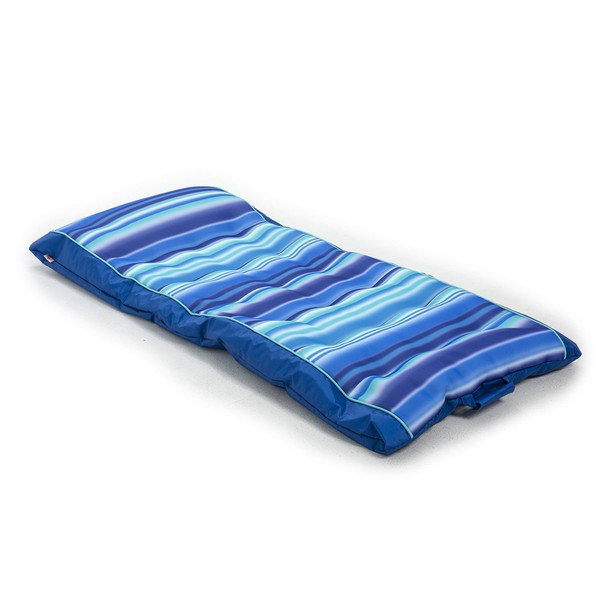 Big Joe Kona No Inflation Needed Pool Lounger with Headrest, Blurred Blue Double Sided Mesh, 5.5ft Big