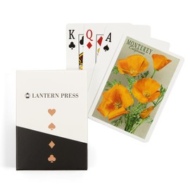 Lantern Press Monterey, California, Poppy Flowers, Vintage Poster (52 Playing Cards, Poker Size Card Deck with Jokers)