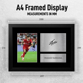 HWC Trading FR A4 Dominik Szoboszlai Liverpool Gifts Printed Signed Autograph Picture for Football Fans and Supporters - A4 Framed