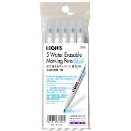 Leonis Erasable Chalk Marker Pen, Blue, Set of 5