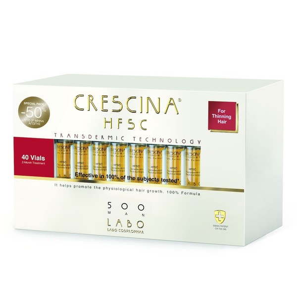 Crescina Transdermic HFSC Man 500 Thinning Hair Treatment Medium Dilution Stage For Men 40x3.5ml