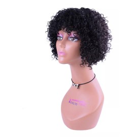 Beatyonline Peluca De Cabello Humano Rizado Natural De 20 Cm