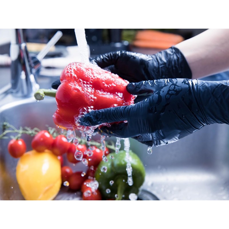 Nitrilhandschuhe puderfrei schwarz black Tiga 100 Stück Größe: Medium Einmalhandschuhe