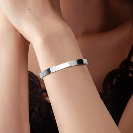 Gleamart Inspirational Bracelet Engraved Cuff Bangle Strong Fearless Smart Beautiful