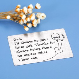 Dad Fathers Day Wallet Insert Card Valentine Christmas Stocking Stuffers Birthday Valentine's Day Gifts for Dad Daddy Papa Father of The Bride Fathers I Love You Dad Present from Daughter Kids