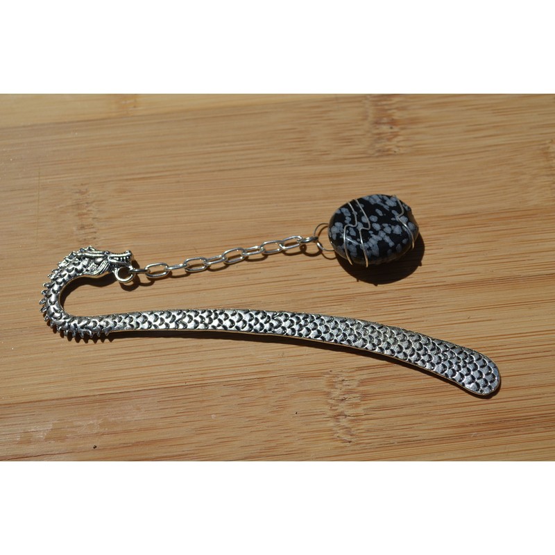 Snowflake Obsidian Stone Bookmark