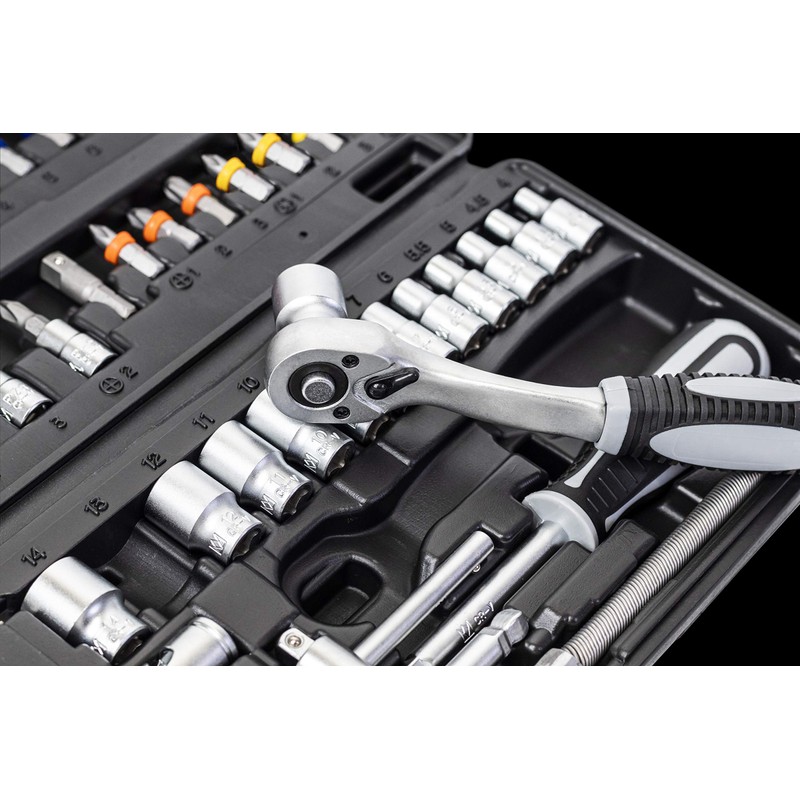 Connex Bit and socket spanner set, 52 pieces, sturdy plastic