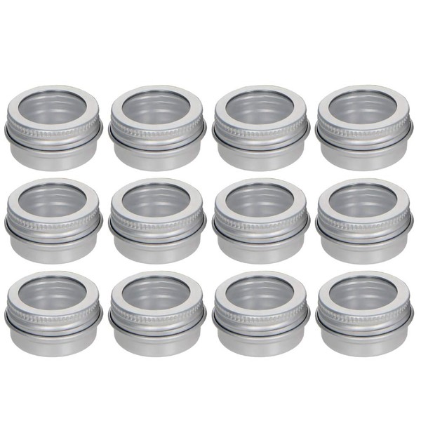 Othmro 12 Pack 0.17oz Round Clear Window Aluminum Cans Tin
