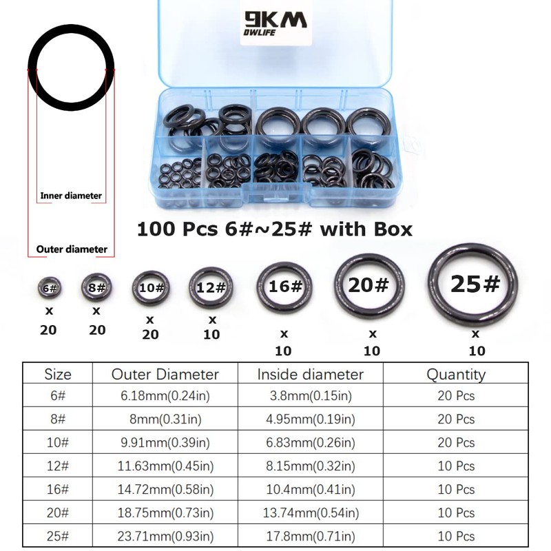 9KM DWLIFE Fishing Rod Repair Ceramic Guide Ring Replacement Kit