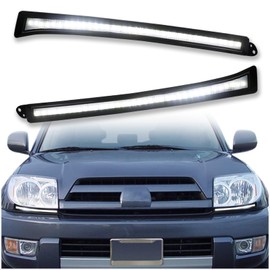 KEEGTBOX Switchback White/Amber LED DRL Front Side Marker Headlight Amber Sequential Flash Turn Signal Light Compatible with Toyota 4Runner SUV 2003-2005