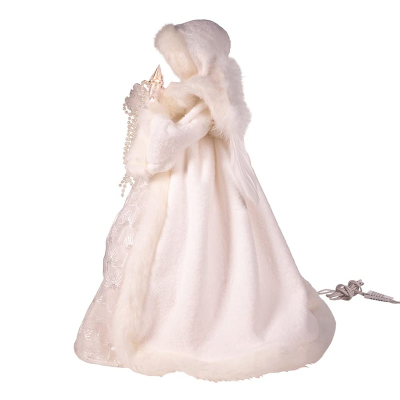UL 10-Light 14-Inch White Angel Tree Topper