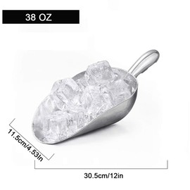 Ice Cube Scoop Cast Aluminum Shovel Scoops Multipurpose Kitchen Spoon For Ice Maker Freezer Coffee Bean Food 38 oz