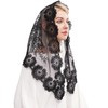 Mantilla de encaje negro para cubrir la cabeza, velo de