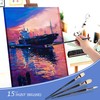 Natural Bristle Professional Paintbrushes Set | 15PCS Long Handled Paint
