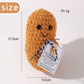 GETFACAI Emotional Support Nuggets, Chicken Nugget Plush, Emotional Support Plush, Chicken Nugget, Funny Reduce Pressure Doll, Knitting Emotional Support Plush Birthday Gifts Party Decoration