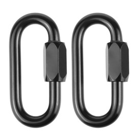 BNYZWOT 304 Black Stainless Steel Quick Links D Shape Locking Quick Chain Repair Links Black M10 3/8 inch Pack of 2