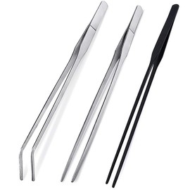 CRITTZOO 3Pcs Reptile Metal Feeding Tongs, Snake Tank Long Tweezers Fit Bearded Dragon Tarantula Spider Gecko Lizard Frog Turtle Ball Python Aquarium Terrarium