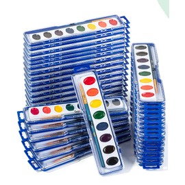 Mr. Pen- Washable Watercolors, 36 Pack, 8 Colors with Paint Brush, Bulk Watercolor Paint Set, Water Color Painting Kids, Watercolors for Kids and Adults