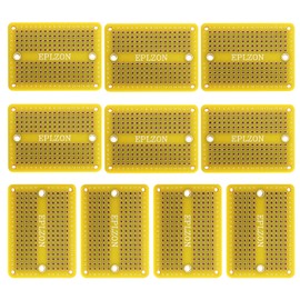 EPLZON Prototype Board Solderable Breadboard Double-Sided PCB Circuit Board for Welding, DIY Electronic Items, Yellow (Pack of 10)