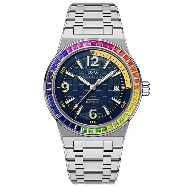 CARNIVAL Men's Automatic Watch,42mm Luxury Mechanical Wristwatch Waterproof Sapphire Luminous