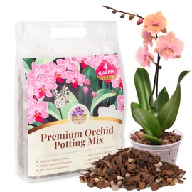 BYSHIGEBAO Orchid Bark Potting Mix with Pine Bark and Natural Stones, Mineral-Rich Orchid Mix, Orchid Potting Mix Drains Well for Healthy Roots and Indoor Potting Medium (4 Quarts)