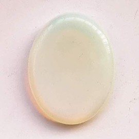 Manekieko Opalite Crystal Thumb Worry Stone, Stress Relax Healing Reiki Crystal Bag Palm Stones