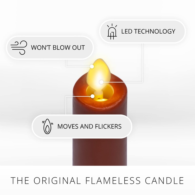 Luminara - Flameless Battery Operated Taper Candle - Burnt Orange