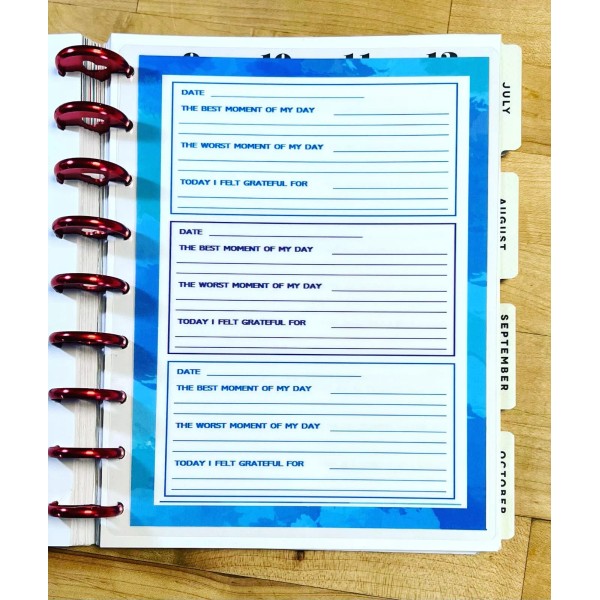 Handmade Gratitude Log Dashboard Insert 4 use with HAPPY Planner-