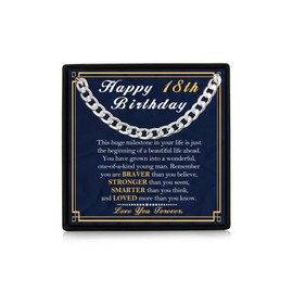 Rajputana 18th Birthday Gifts for Boys 5mm Thick Cuban Silver Chain Boy Necklace Hypoallergenic Silver Chains Son Grandson 18th Birthday Jewelry Gift