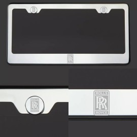 KA Chrome Polished Fit Rolls Royce Logo Laser Etched Engraved license Plate Frame