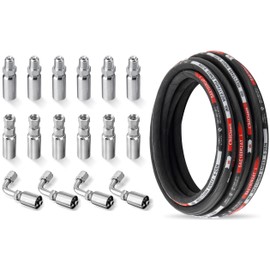 Racewill 33FT 1/4" Hydraulic Hose with 16PCS Hydraulic Hose Fittings