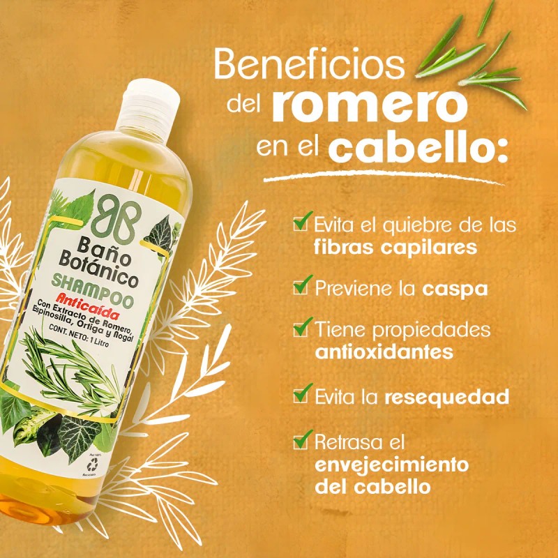Shampoo Bao Botanico Extracto De Romero (anticaida) 1 Lt